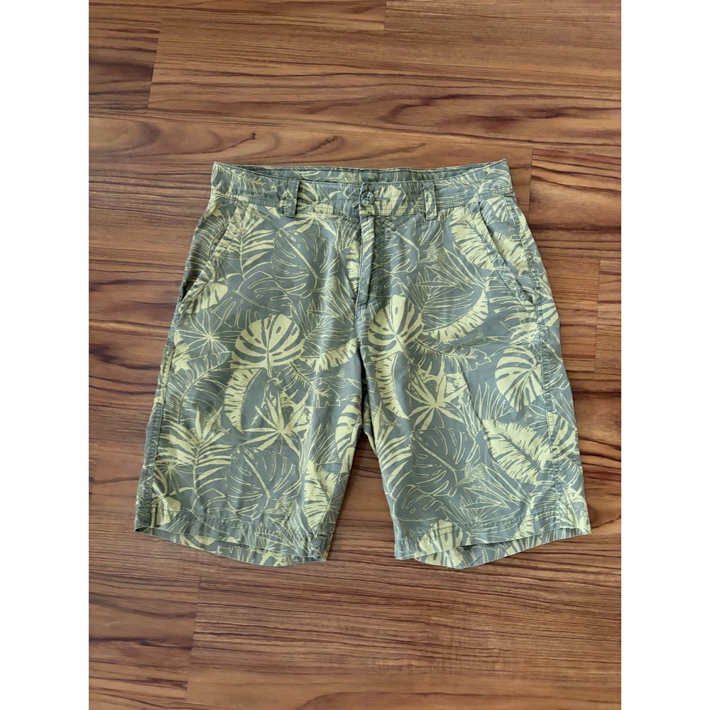 Columbia Men's Washed Out Printed Shorts green floral tropical palm 30wX10L